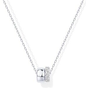 Women's  14K Gold Plated Cubic Zirconia Rondelle Pendant Necklace